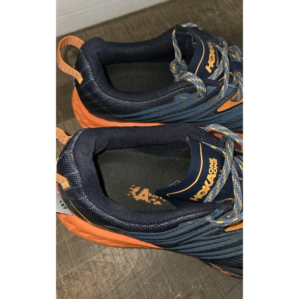 HOKA Speedgoat 4 Men's Size 10 Trail Running Shoes Blue Orange 11106525-RTPO - Picture 8 of 11